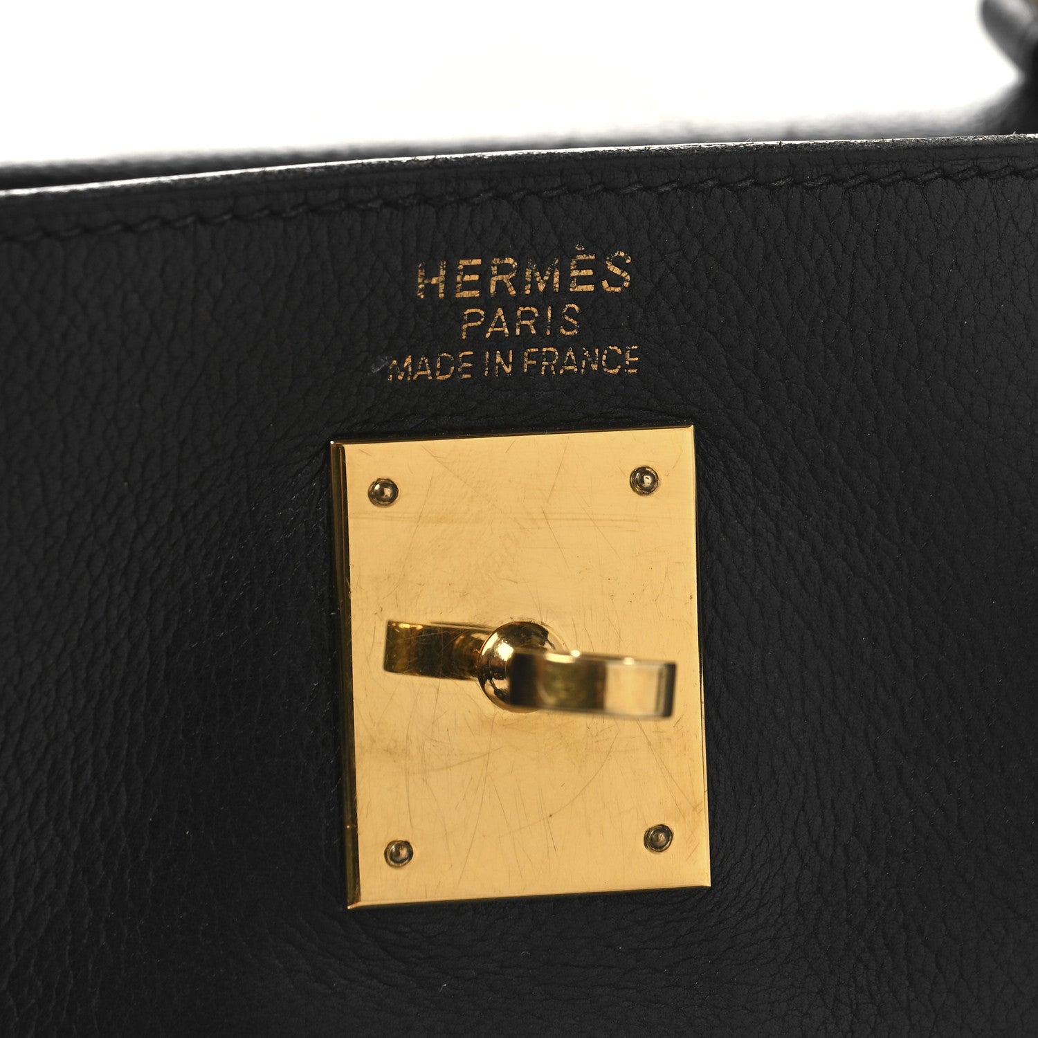 Hermes Evergrain Kelly Retourne 32 Black 6 of 21