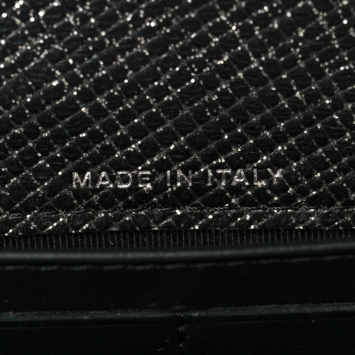 Metallic Calfskin Quilted Large Gusset Flap Wallet Dark Grey