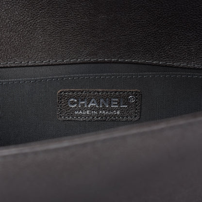 Chanel Metallic Calfskin Quilted Medium Boy Flap Dark Silver 9 of 11
