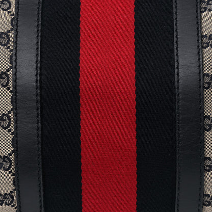 Gucci Monogram Selleria Calfskin Vintage Web Medium Boston Beige Blue 12 of 14