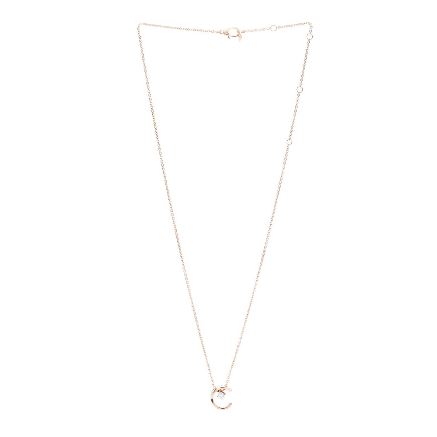 18K Beige Gold Diamond Coco Crush C Necklace
