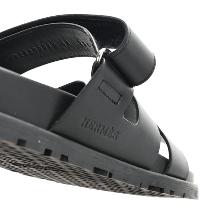 Hermes Calfskin Womens Chypre Sandals 41 Black 9 of 9