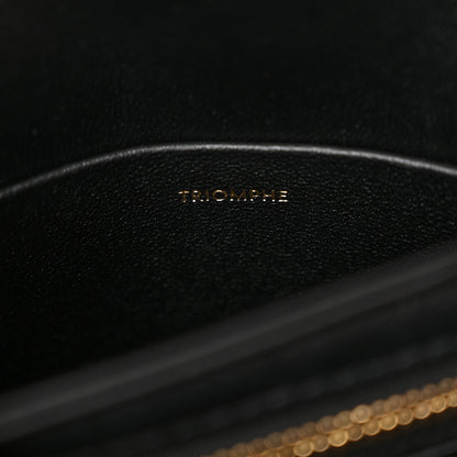 Celine Shiny Calfskin Besace Clea Chain Triomphe Black 7 of 10