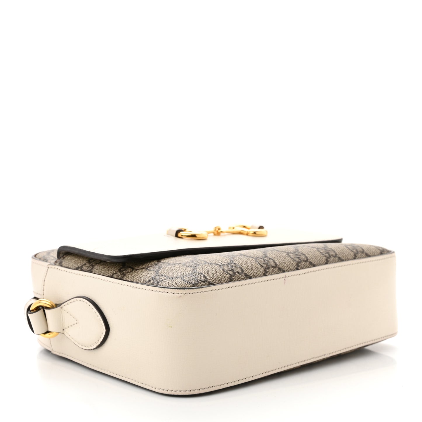 GG Supreme Monogram Small Horsebit 1955 Shoulder Bag Beige Mystic White
