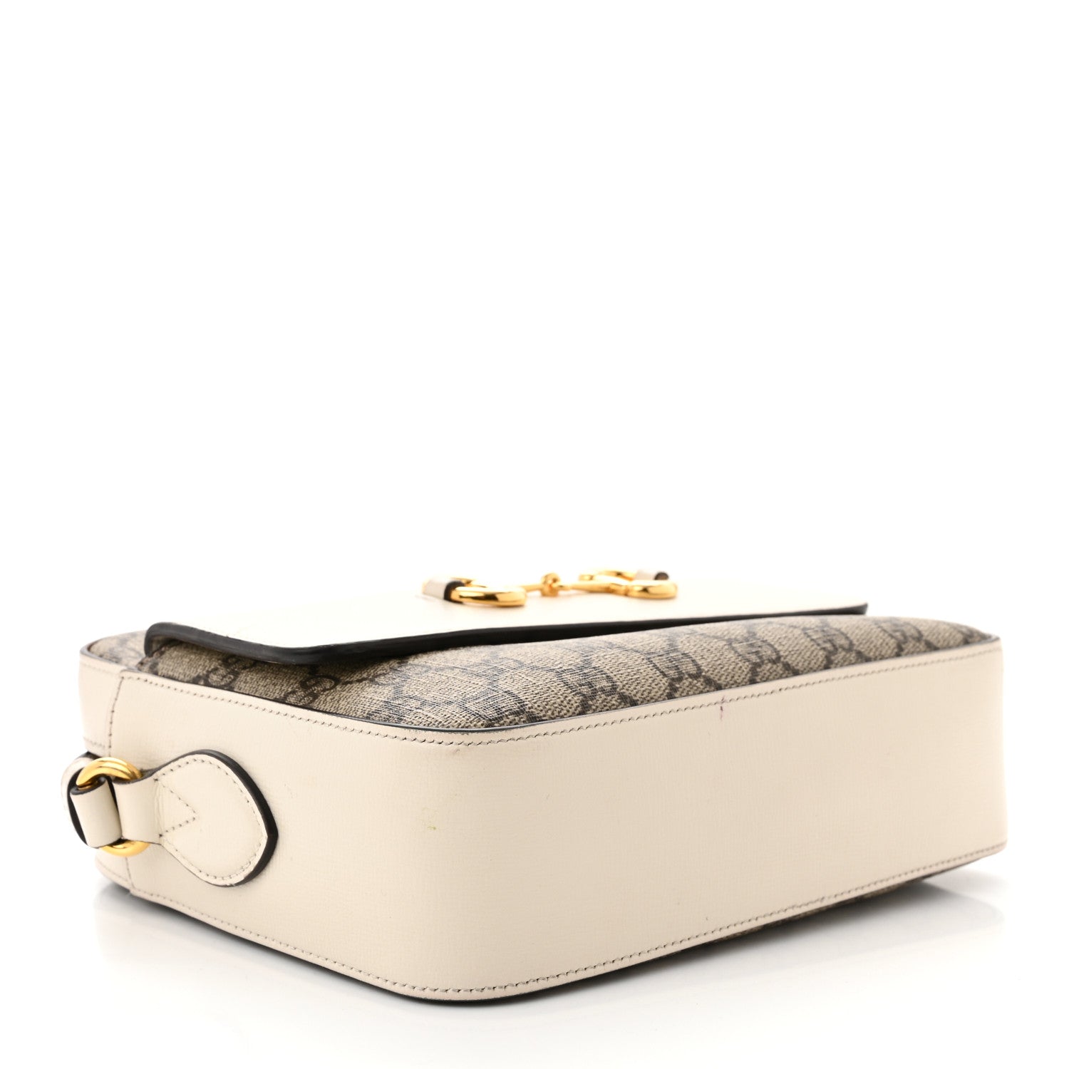 Gucci GG Supreme Monogram Small Horsebit 1955 Shoulder Bag Beige Mystic White 4 of 12