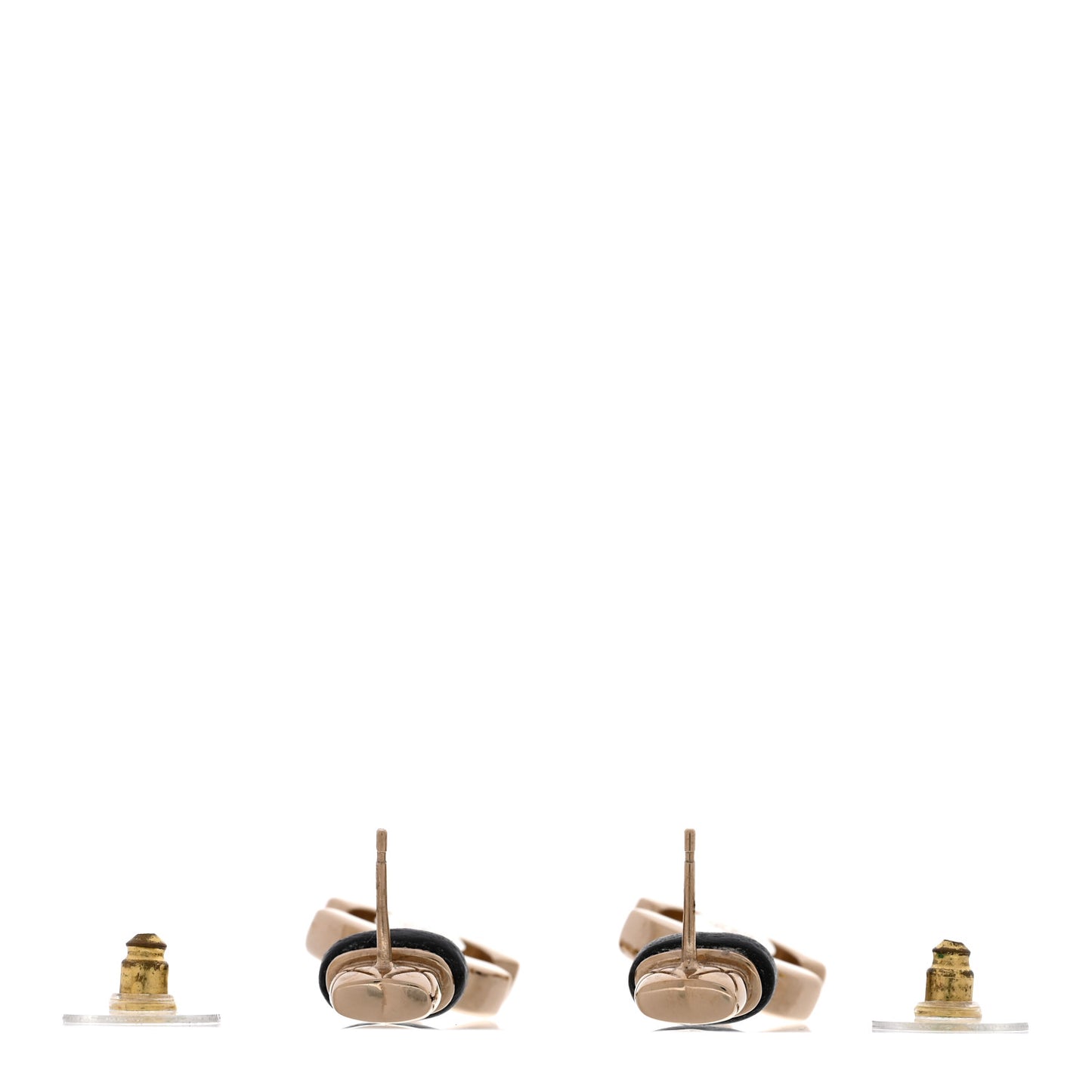 Lambskin CC Turnlock Drop Earrings Gold Black
