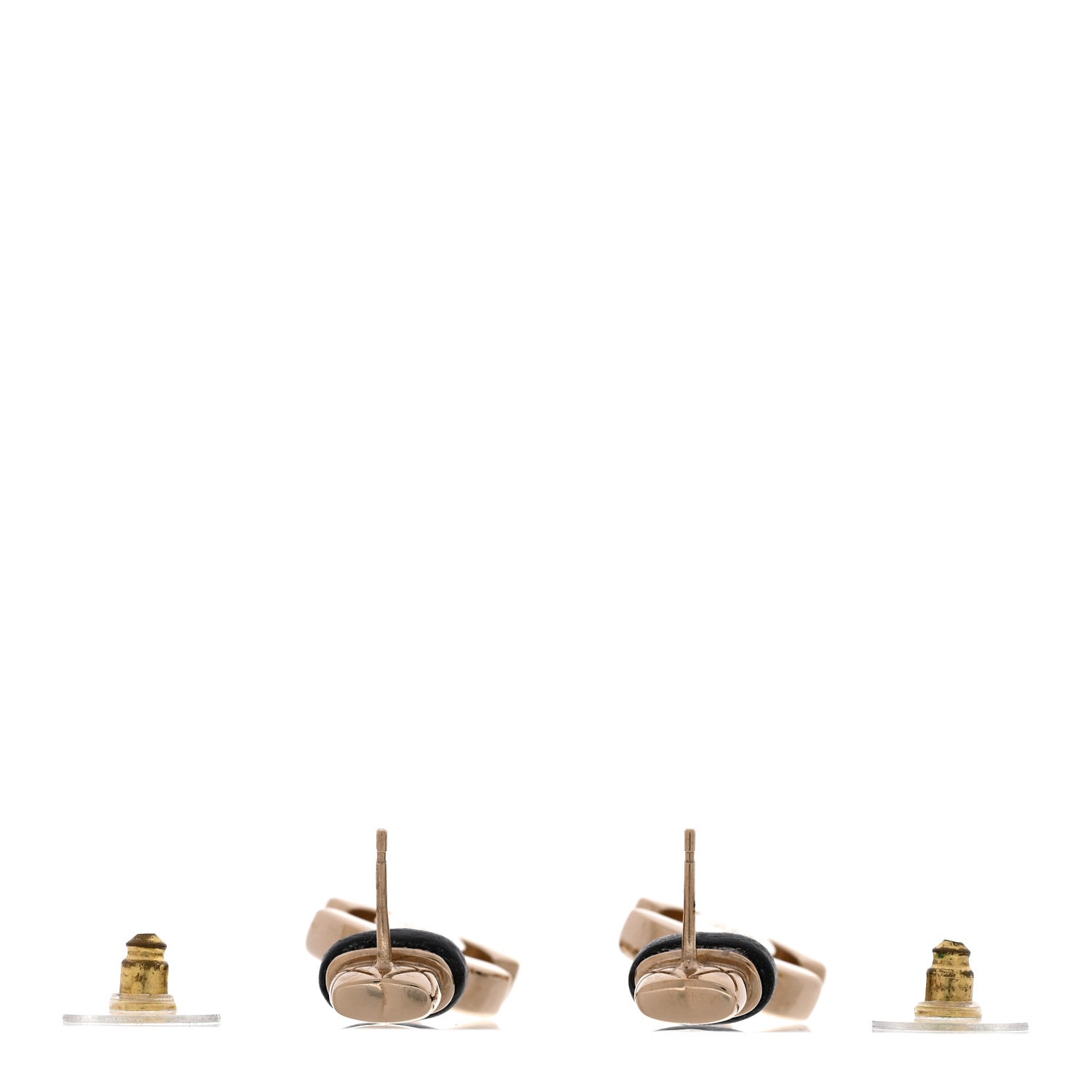 Chanel Lambskin CC Turnlock Drop Earrings Gold Black 3 of 5
