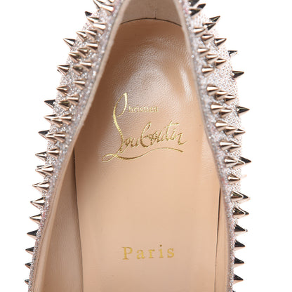 Christian Louboutin Glitter Studded Escarpic 100 Pumps 40 Colombe Metal 7 of 9