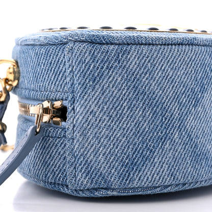Chanel Denim Printed Chain Clutch Dark Blue 9 of 11