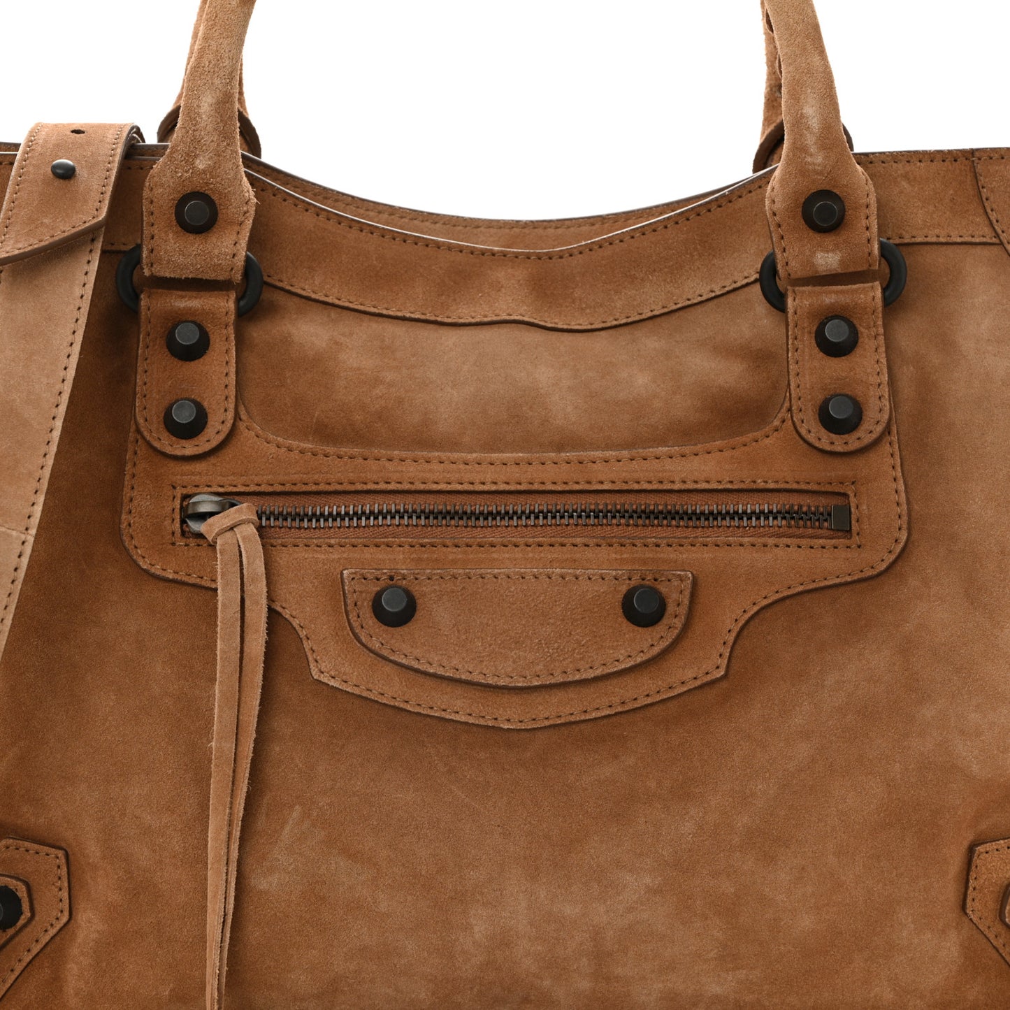Waxed Suede Calfskin Classic Hardware Medium Le City Camel