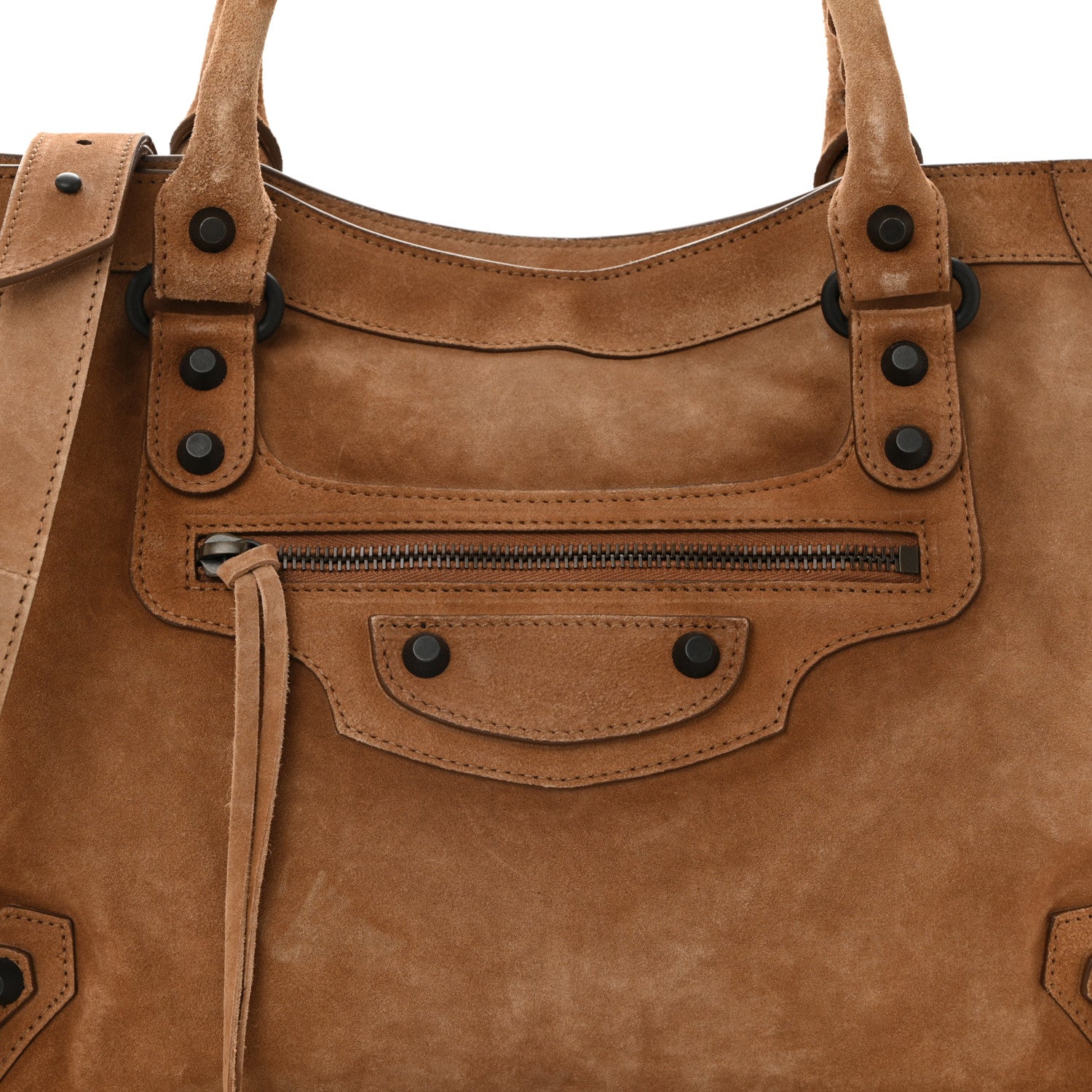 Balenciaga Waxed Suede Calfskin Classic Hardware Medium Le City Camel 8 of 10