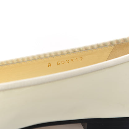 Chanel Patent CC Cap Toe Ballerina Flats 37.5 Beige Black 8 of 14