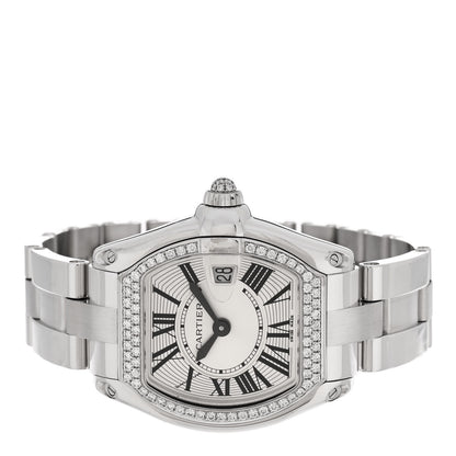 Cartier 18K White Gold Diamond 31mm Roadster Quartz Watch 2 of 4