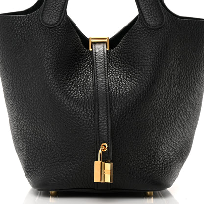 Hermes Taurillon Clemence Picotin Lock 18 PM Black 8 of 12
