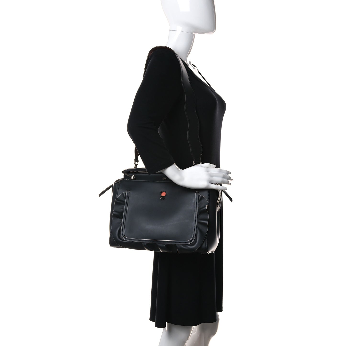 Vitello Baltico Century Dolce Waves DotCom Satchel Black Terracotta