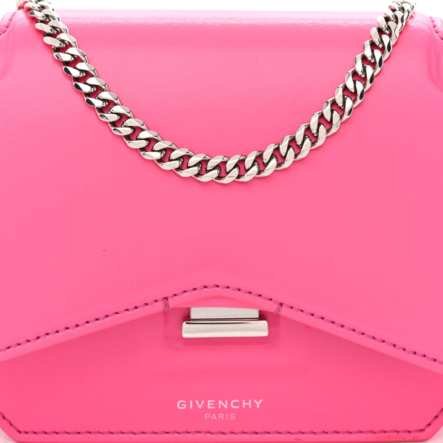 Givenchy Calfskin Bow Cut Chain Wallet Fuchsia 8 of 10