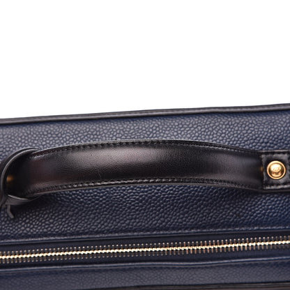 Chanel Caviar Quilted Large CC Filigree Vanity Case Navy Black 16 of 16