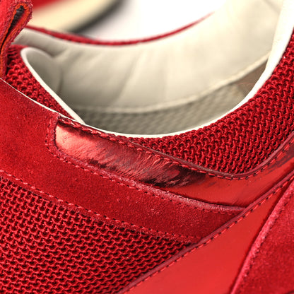 Louis Vuitton Suede Calfskin Run Away Sneakers 37.5 Rouge 9 of 10