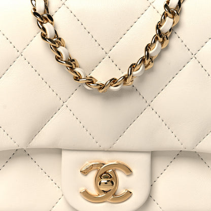 Chanel Lambskin Resin Quilted Top Handle Flap White 8 of 11