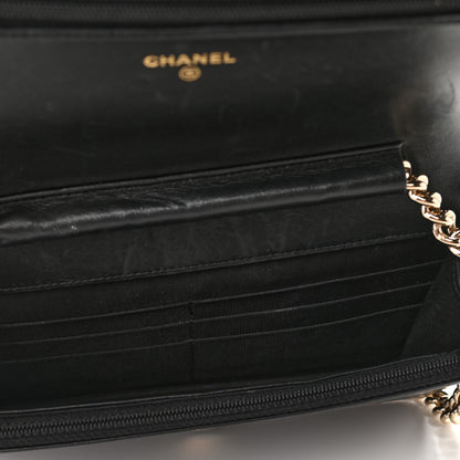 Chanel Lambskin Chevron Boy Wallet On Chain WOC Black 5 of 11