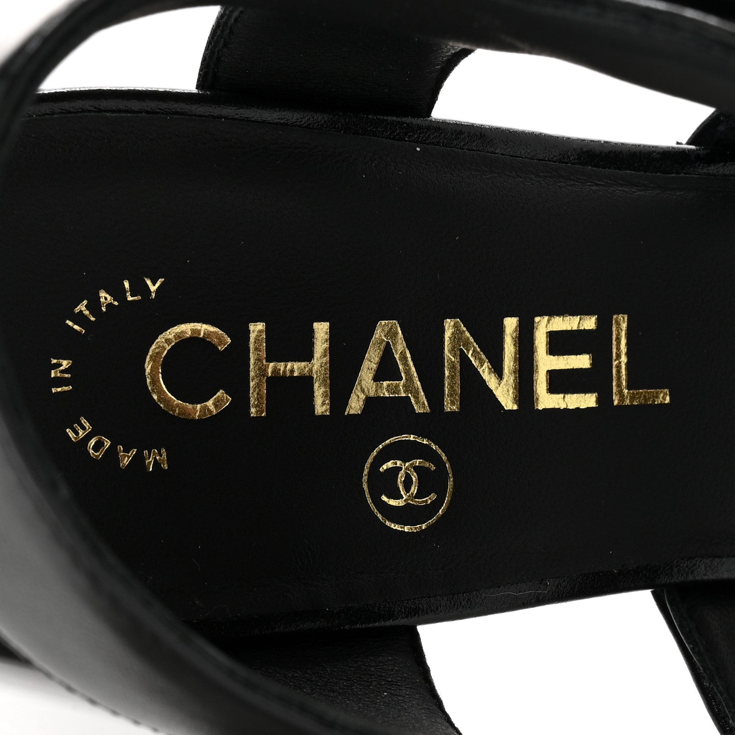 Chanel Shiny Calfskin CC Sandals 37.5 Black 13 of 20