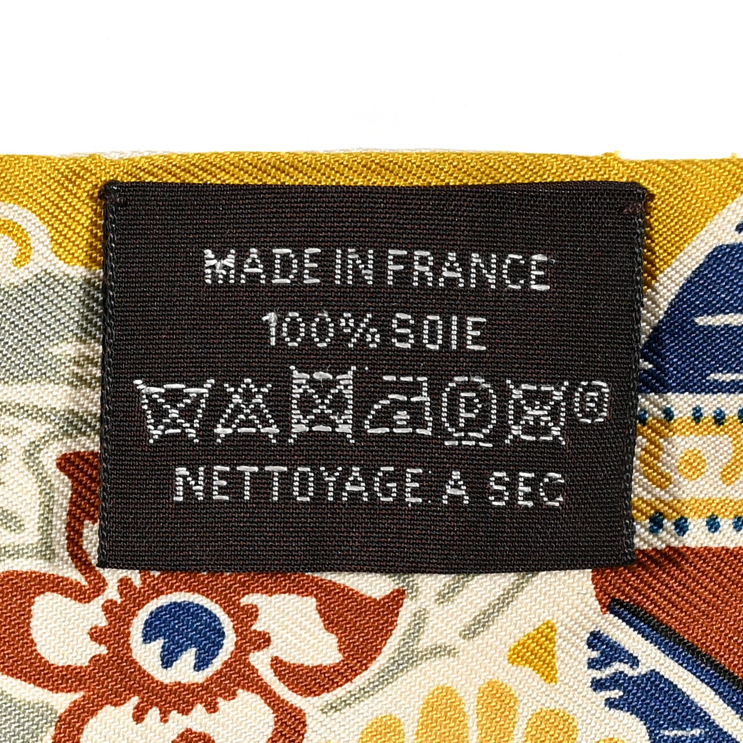 Hermes Silk Bingata Twilly Moutarde Bleu Brun 5 of 5