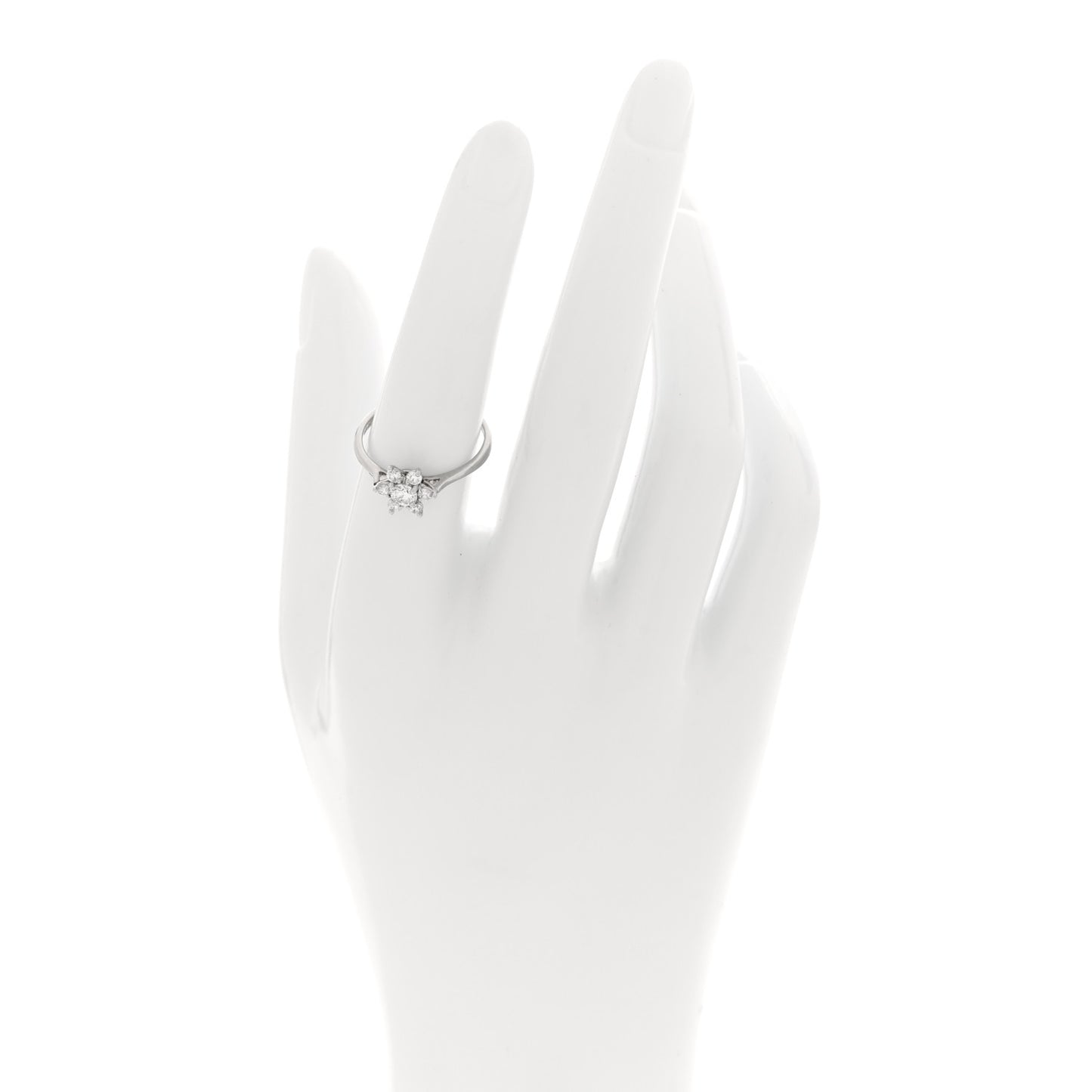 Platinum Diamond Flower Ring 54 6.75