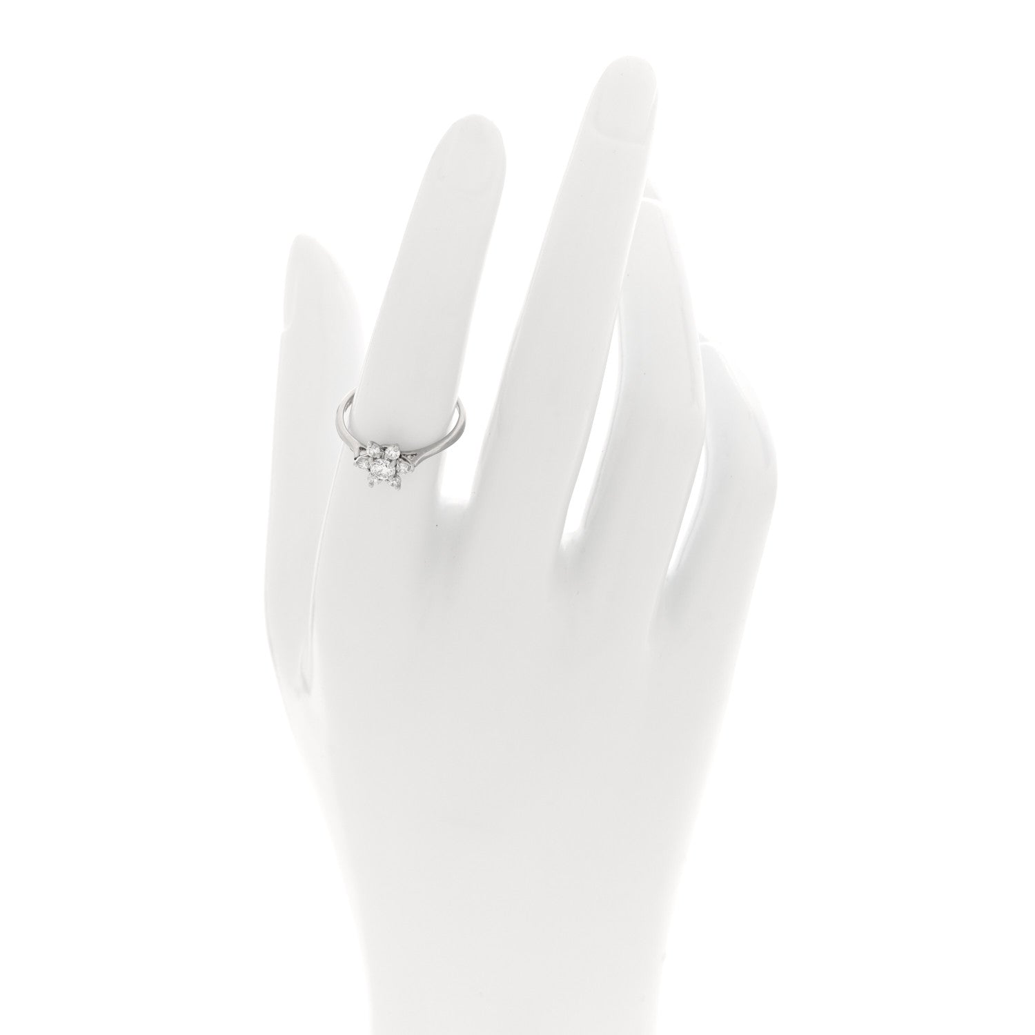 Tiffany Platinum Diamond Flower Ring 54 6.75 2 of 5