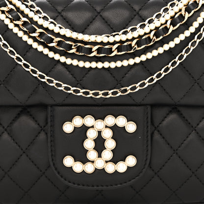 Chanel Lambskin Quilted Medium Westminster Pearl Flap Black 8 of 11
