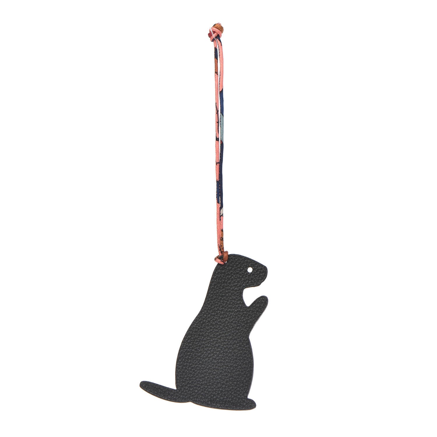 Hermes Epsom Togo Petit H Groundhog Bag Charm GM BRose Confetti 1 of 8