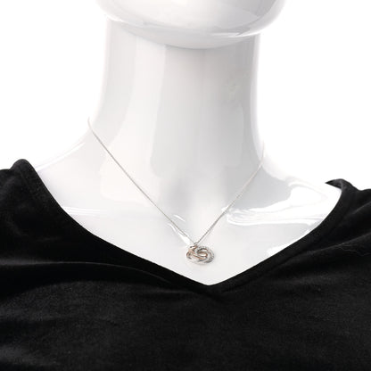 Tiffany 18K White Rose Gold Diamond 1837 Triple Interlocking Circles Pendant Necklace 2 of 5