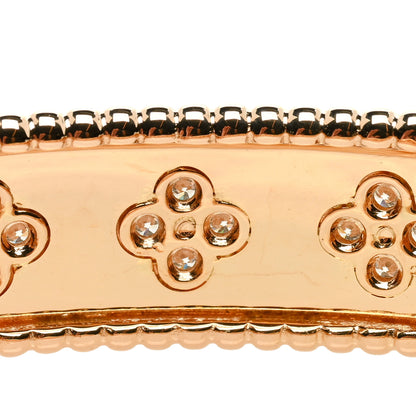 Van Cleef & Arpels 18K Rose Gold Diamond Perlee Clovers Bangle Bracelet S 4 of 5