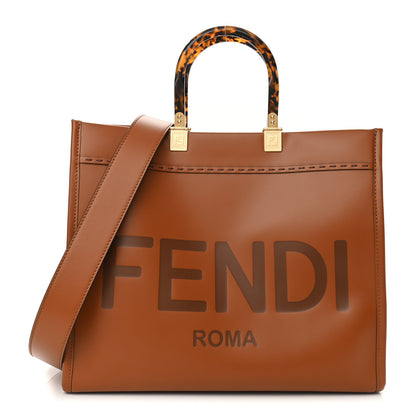 Fendi Vitello King Plexiglass Medium Fendi Sunshine Shopper Tote Cuoio 1 of 11