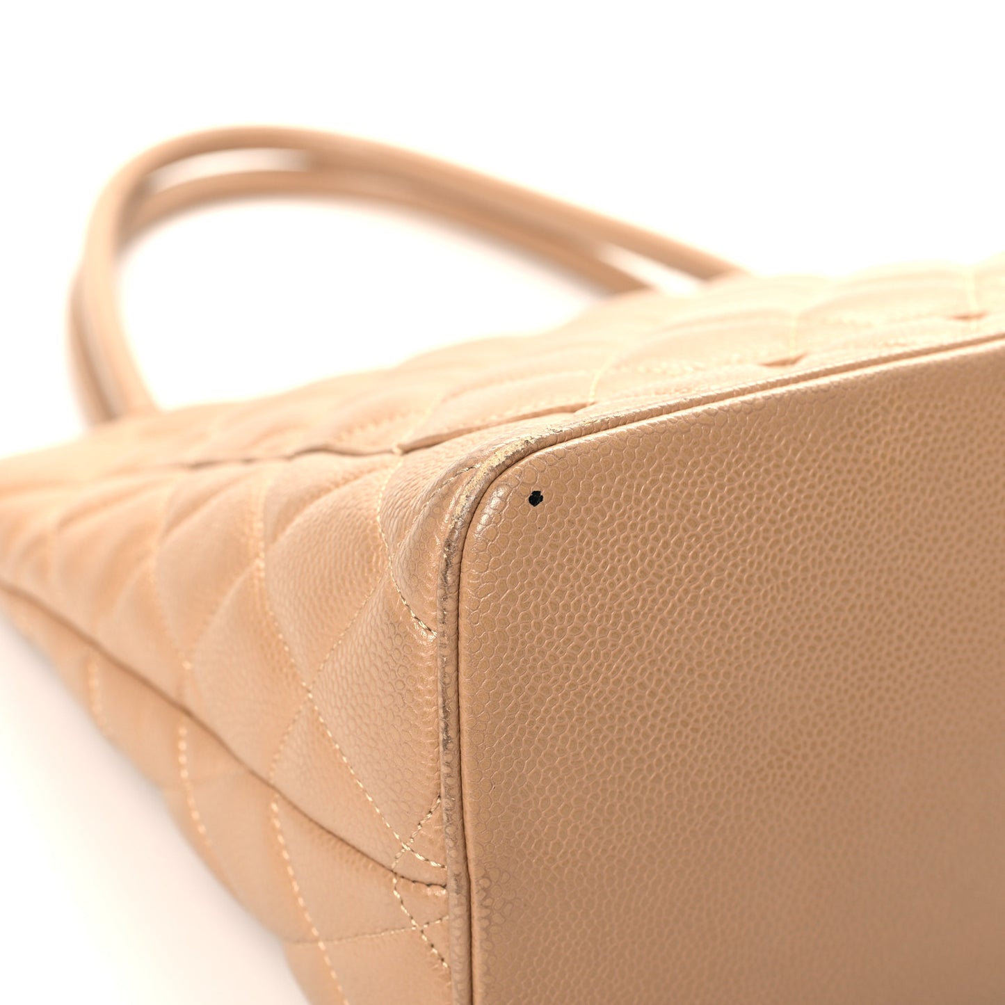 Caviar Quilted Medallion Tote Beige