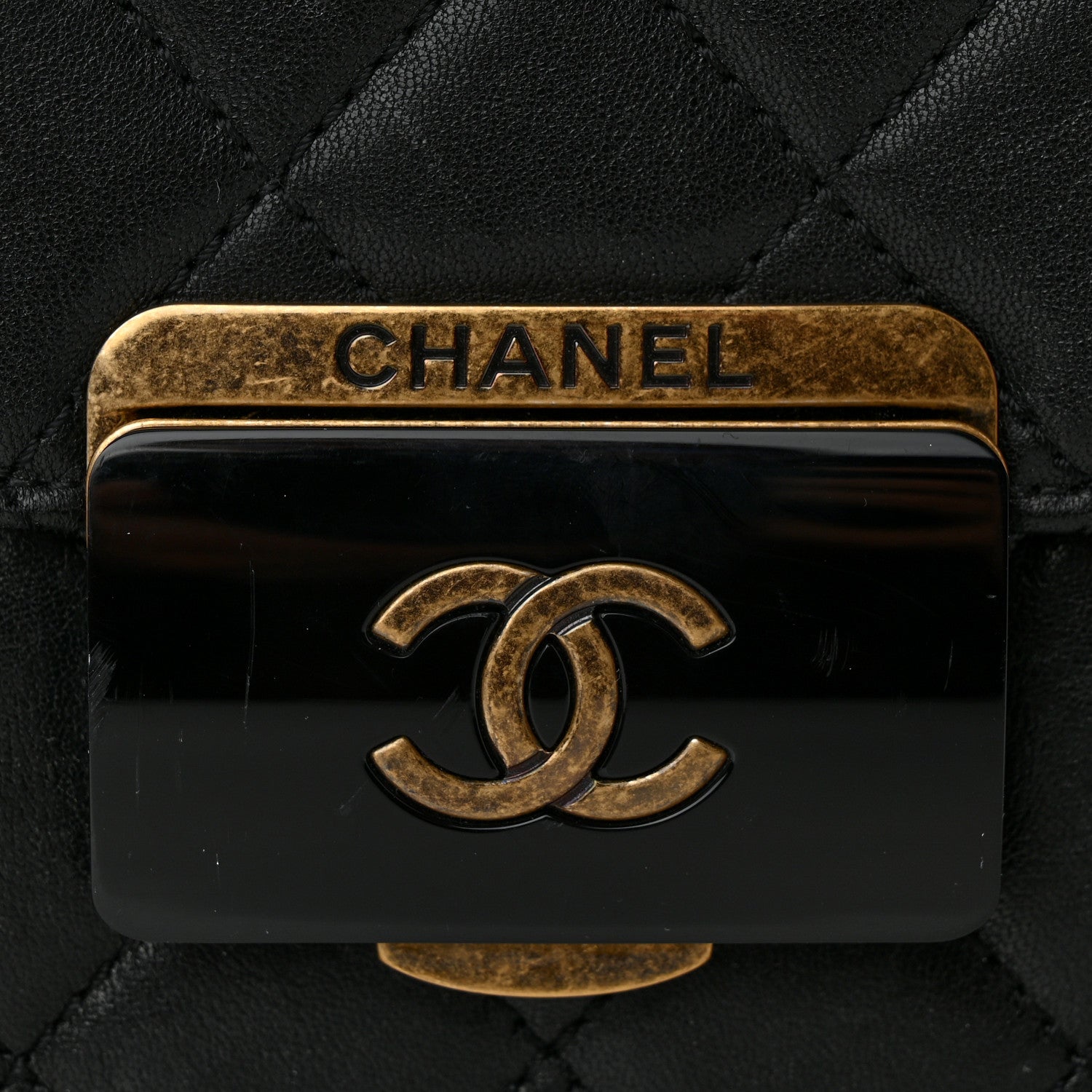 Chanel Sheepskin Quilted Large Beauty Lock Flap Black 11 of 16