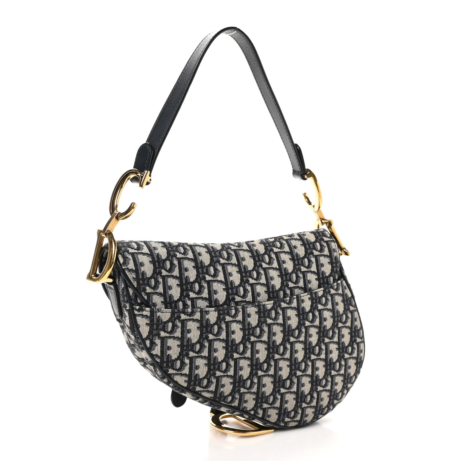 Christian Dior Oblique Saddle Bag Blue 2 of 9