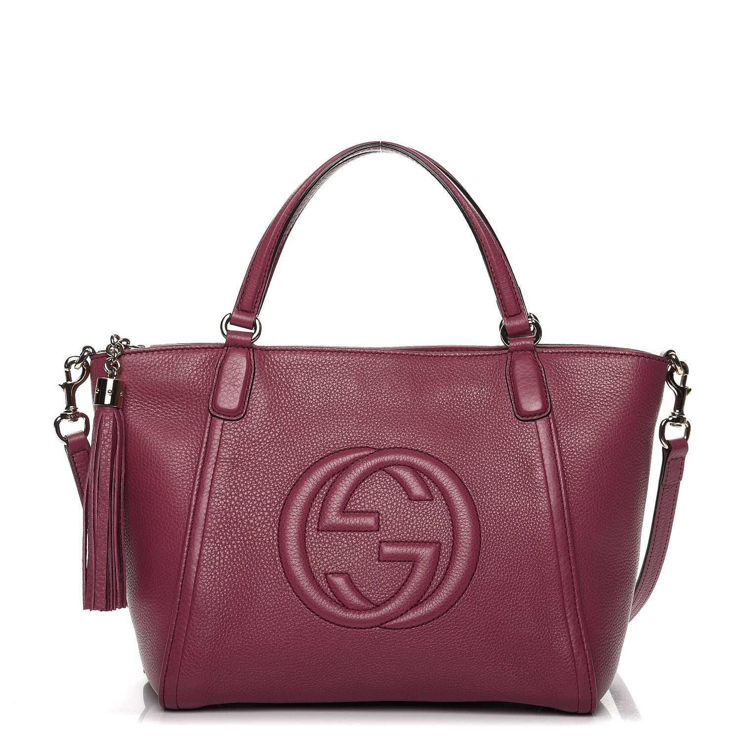 Gucci Pebbled Calfskin Small Soho Top Handle Bag Peonia Flower 1 of 8