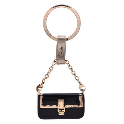 Fendi Metal Baguette Key Ring Black 1 of 3