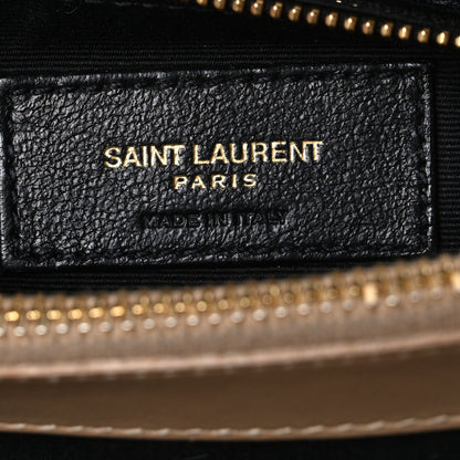Saint Laurent Calfskin Y Quilted Monogram Medium Loulou Chain Satchel Dark Beige 5 of 9