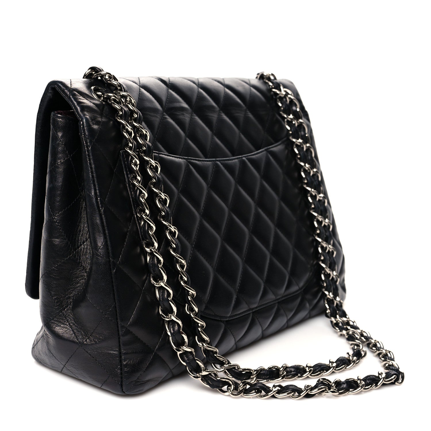 Chanel Lambskin Quilted Maxi Single Flap Black 3 of 9