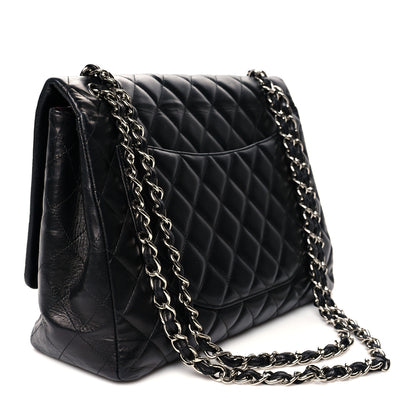 Chanel Lambskin Quilted Maxi Single Flap Black 3 of 9