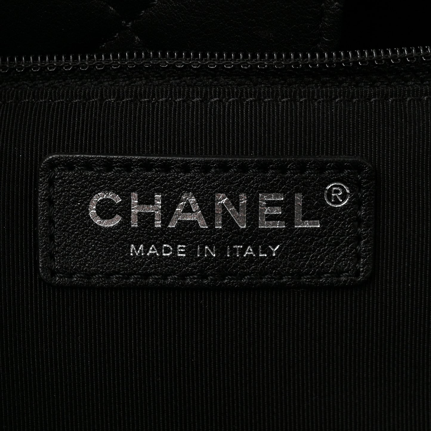 Calfskin Quilted Large Classic Shopping Tote Black