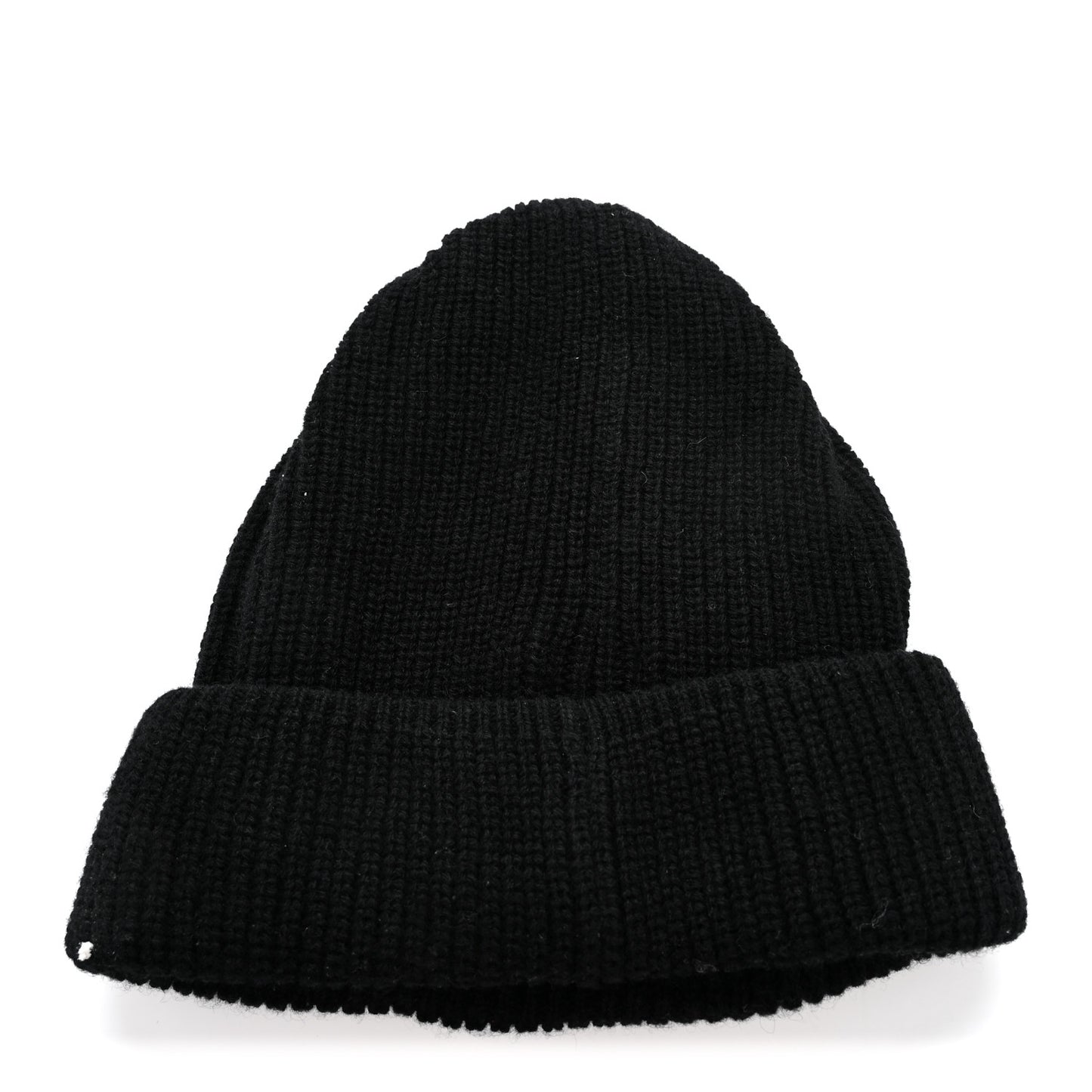 Cashmere Pearl Logo Beanie Hat Black Ivory