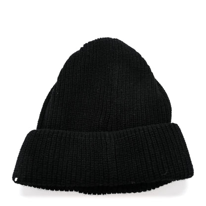 Chanel Cashmere Pearl Logo Beanie Hat Black Ivory 3 of 5