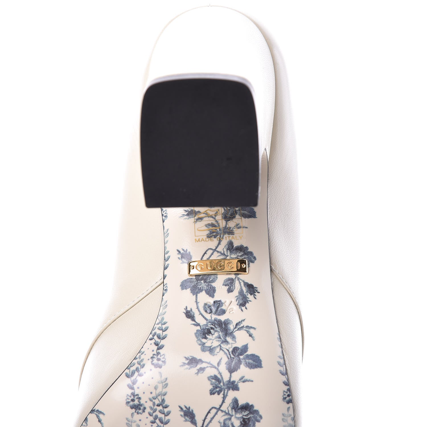 Gucci Malaga Kid GG Victoire 95mm Loafer Pumps 37.5 Vintage White 9 of 10