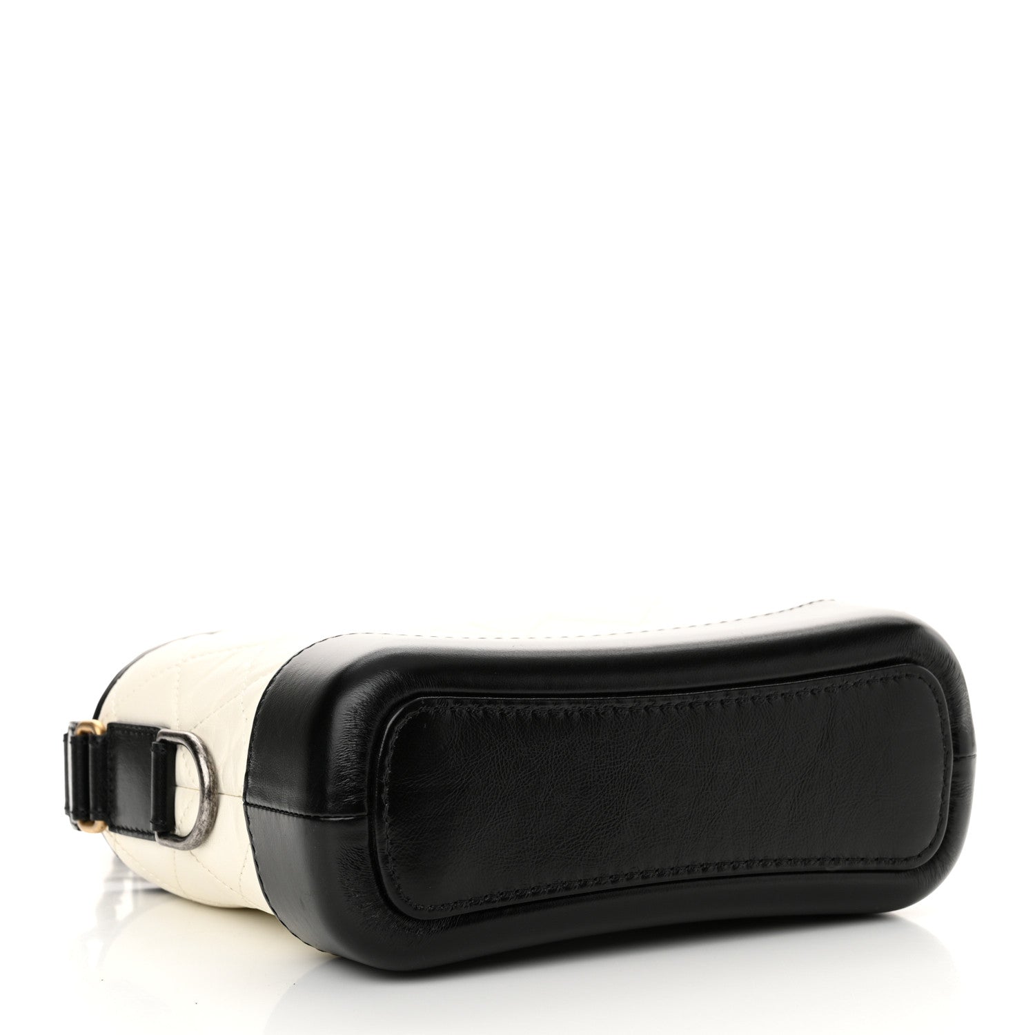 Chanel Aged Calfskin Quilted Small Gabrielle Hobo Black White 4 of 10