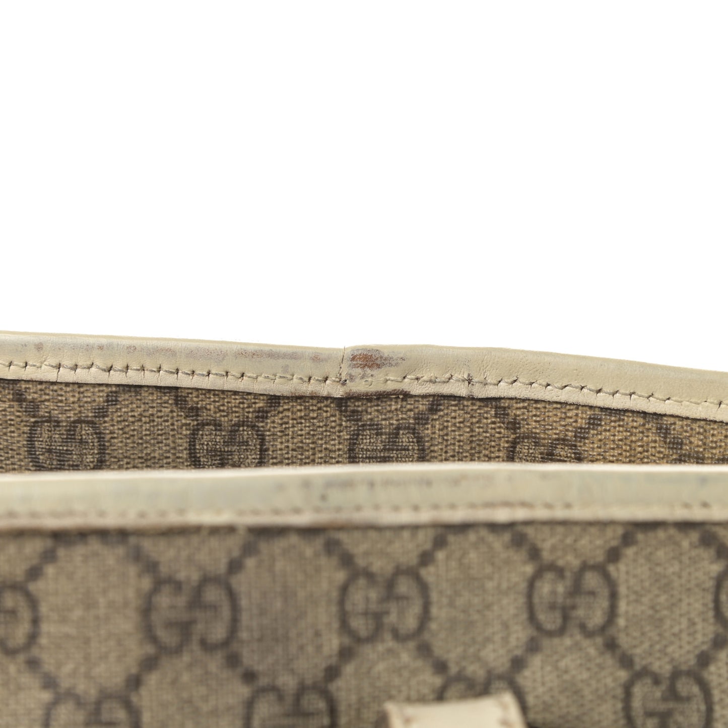 GG Supreme Monogram Medium Zippered Shopping Tote Off White