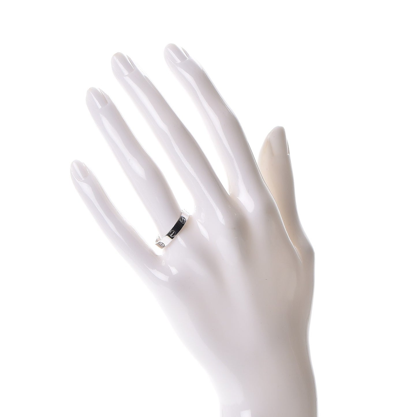 18K White Gold 4mm LOVE Wedding Band Ring 56 7.5