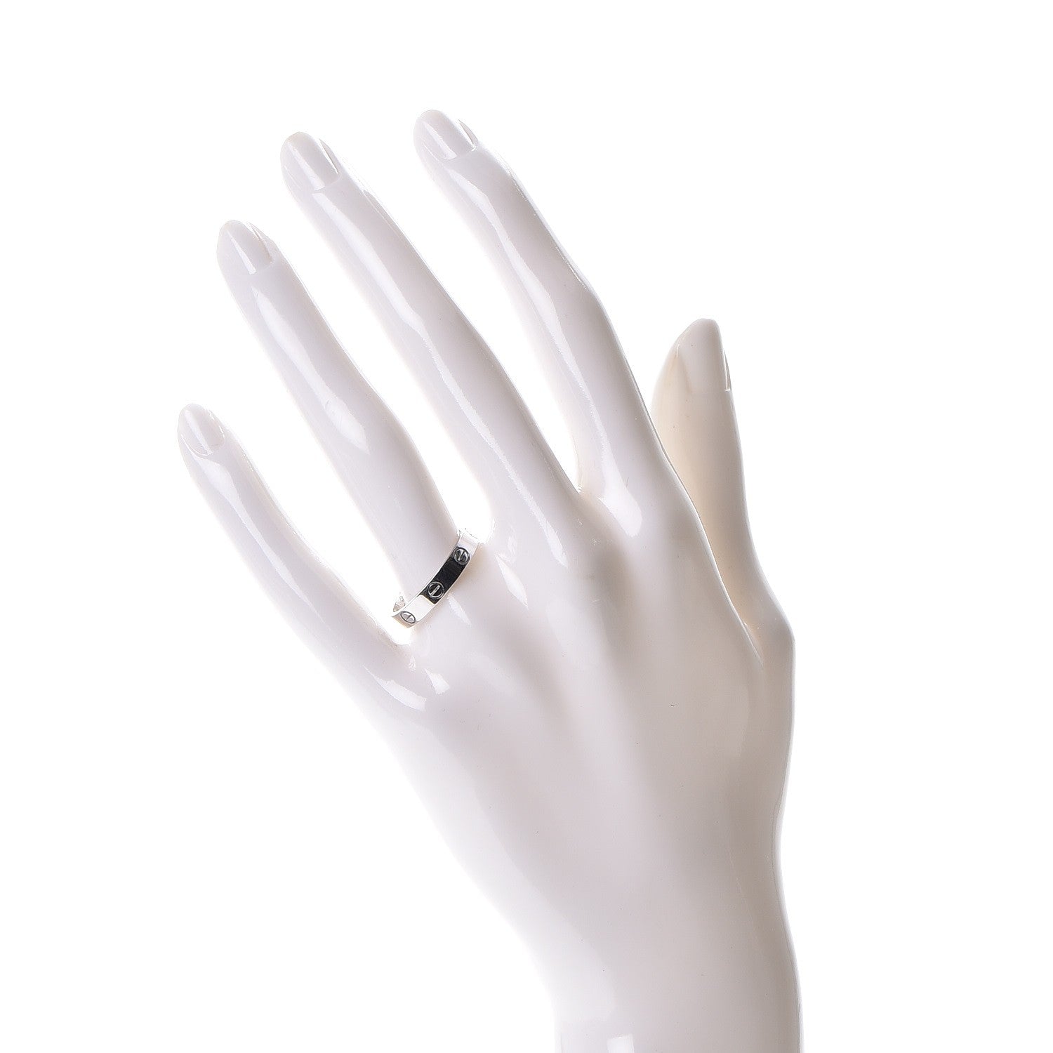 Cartier 18K White Gold 4mm LOVE Wedding Band Ring 56 7.5 2 of 5