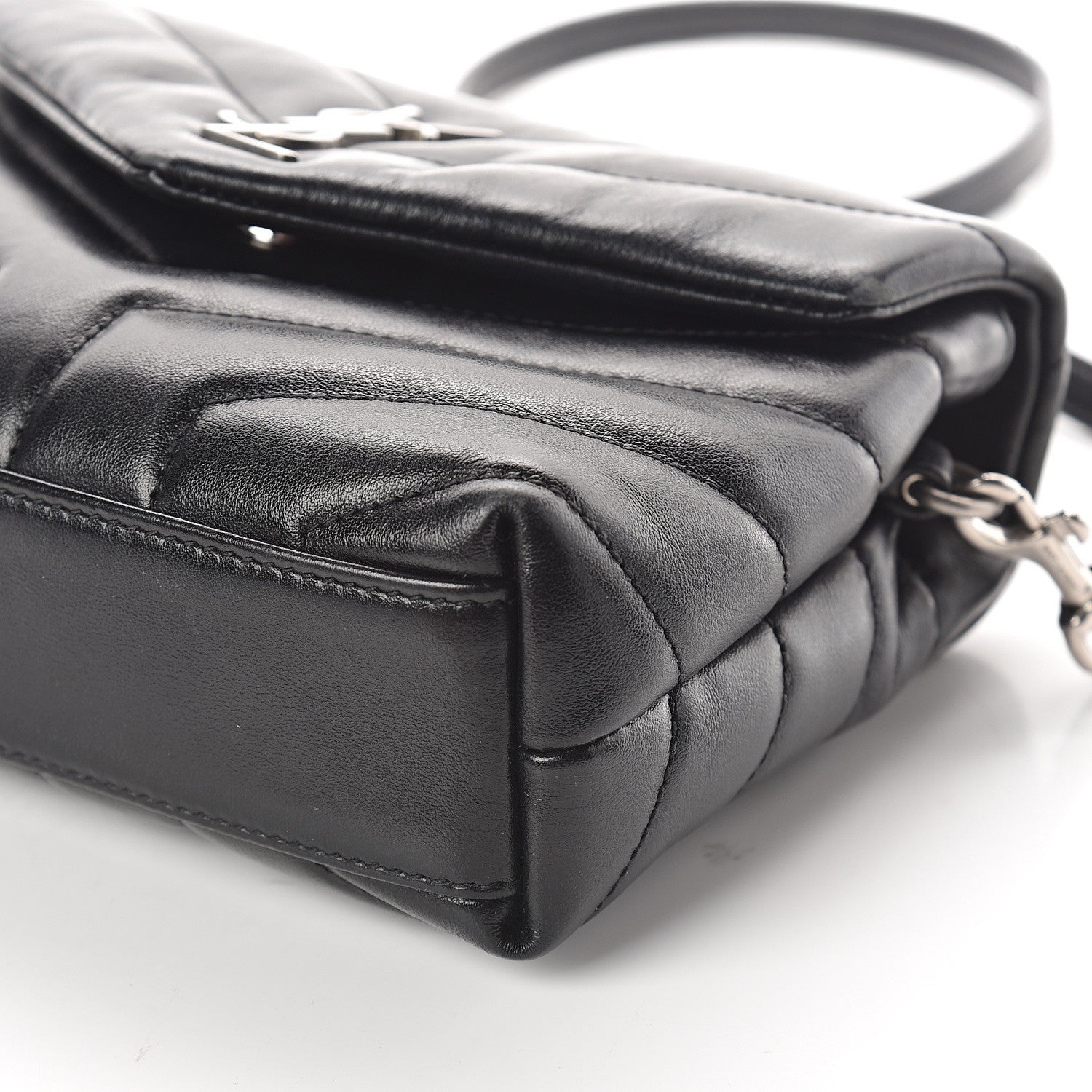 Saint Laurent Calfskin Y Quilted Monogram Toy Loulou Crossbody Bag Black 7 of 8